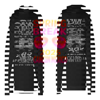 Spring Break Cancun Mexico 2025 Sunglasses Retro Beach Vacay Long Sleeve T-Shirt | Mazezy