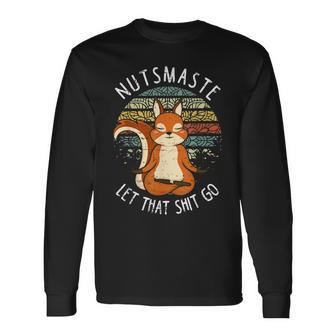 Squirrel Nutsmaste Yoga Meditation Retrointage Langarmshirts - Geschenkecke