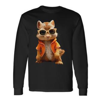 Squirrel With Sunglasses Animal Lovers Cute Rodent Langarmshirts - Geschenkecke