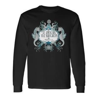 St Brendan The Navigator Patron Saint Of Boaters Irish Saint Long Sleeve T-Shirt - Monsterry