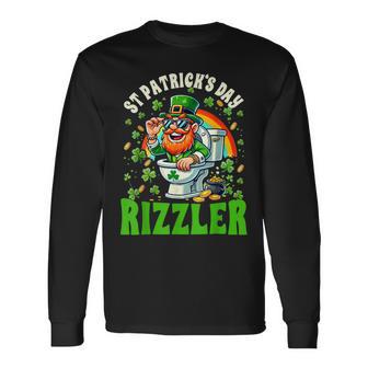 St Patricks Day Rizzler Skibidi St Patricks Day Kids Long Sleeve T-Shirt - Monsterry