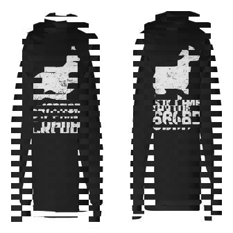 Stay At Home Dog Dad Corgi Long Sleeve T-Shirt - Monsterry