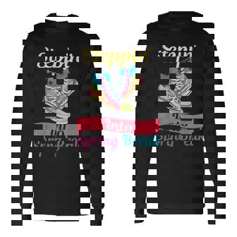 Stepping Into Spring Break Crew 2025 Girls Family Vacation Long Sleeve T-Shirt | Mazezy