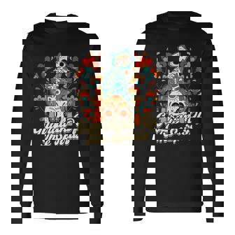Sugar Skull Cat Guardian Of The Spirits Halloween Premium Long Sleeve T-Shirt - Monsterry