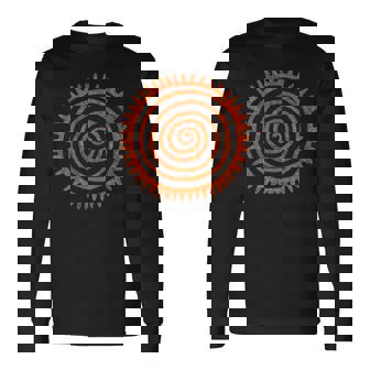Sun Spiral Paleo Petroglyph Sun Premium Long Sleeve T-Shirt - Monsterry