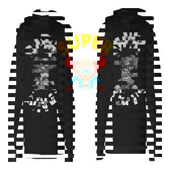 Super Auntie Hero Cape Flying Cartoon Niece Nephew Long Sleeve T-Shirt | Mazezy