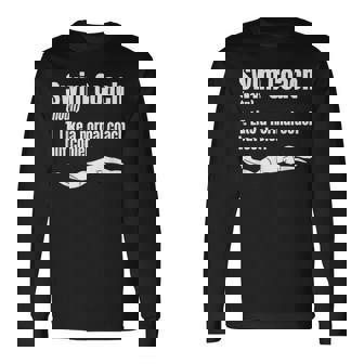 Swim Coach Noun Professional Instructor Swimming Lesson Long Sleeve T-Shirt - Monsterry
