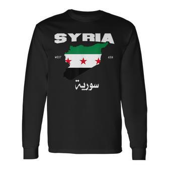 Syrian Revolution Flag Map Syria Situation Of Syria Langarmshirts - Geschenkecke