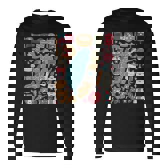 Taiwan Doodles Taipei Asia Bubble Tea Gua Bao Long Sleeve T-Shirt - Monsterry