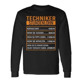 It Techniker Stundenlohn Techniker Langarmshirts - Geschenkecke