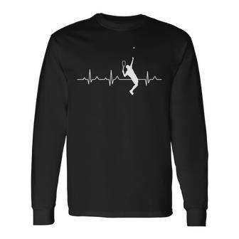 Tennis Player Tennis Racket Tennis Heartbeat Langarmshirts - Geschenkecke