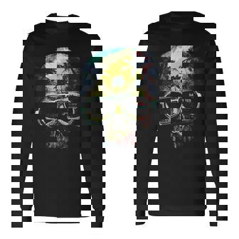 Tête De Mort Avec Palmiers Crâne Sugar Skull Plage S-Xxxl T-shirt à manches longues - Cadeauxyz
