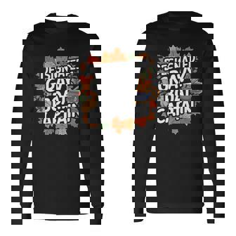 Thanksgiving Food Gravy Boat Captain Premium Long Sleeve T-Shirt - Monsterry