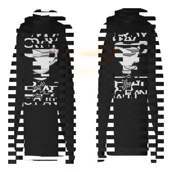 Thanksgiving Gravy Boat Captain I Love Gravy Premium Long Sleeve T-Shirt - Monsterry