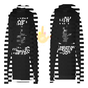 Thanksgiving Turkey Gear Happy Thanksgiving Turkey Long Sleeve T-Shirt - Monsterry