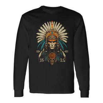 Tocado Multicolor Para Hombre Nativo Americano Tribus Indias Camiseta de manga larga - Regaloses