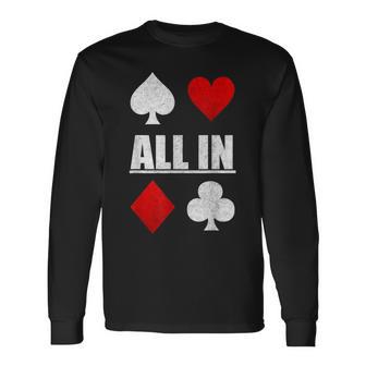 Todo En Poker Casino Lasegas Lucky Gamblin Cloth Camiseta de manga larga - Regaloses