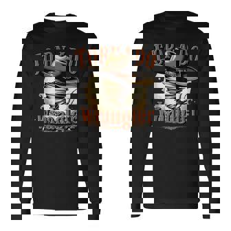 Tornado Wrangler Bold Western Cowboy Graphic Long Sleeve T-Shirt - Monsterry