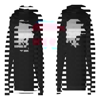 Transgender Bear Trans Pride Flag Equality Cool Humor Long Sleeve T-Shirt - Monsterry