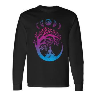 Tree Of Life Spiritual Moon Phases Yoga Langarmshirts - Geschenkecke