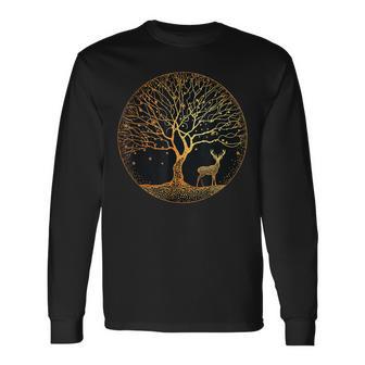 Tree Of Life Tree Of Life Yoga Meditation Tree Deer Langarmshirts - Geschenkecke