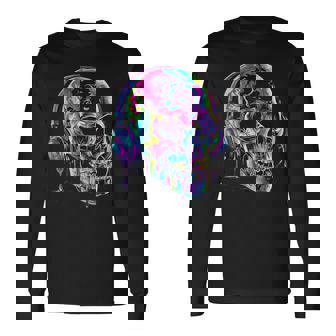 Trippy Melting Music Headset DJ Cosmic Vaporwave Long Sleeve T-Shirt - Monsterry
