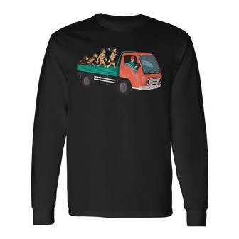 Truck Driver Trucker Highway Freighter Evolution Long Sleeve T-Shirt - Monsterry