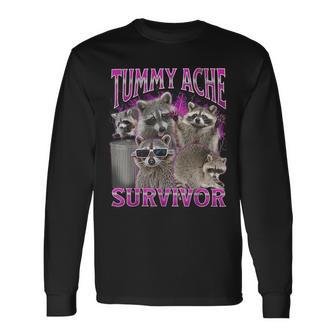 Tummy Ache Survivor Raccoon Meme Bootleg Graphic 90S Langarmshirts - Geschenkecke