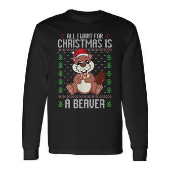 Ugly Xmas Sweater Christmas Beavers Lover Langarmshirts - Geschenkecke