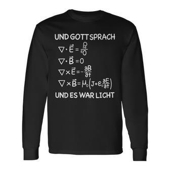 Und Gott Sprach Und Es War Licht Maxwell Equations Physics Langarmshirts - Geschenkecke