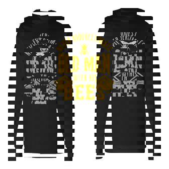 Never Underestimate An Old Man Beekeeper Vintage Long Sleeve T-Shirt - Monsterry