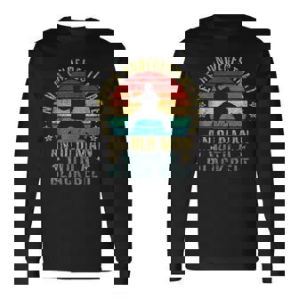 Never Underestimate An Old Man With a Belt Retro Long Sleeve T-Shirt - Monsterry