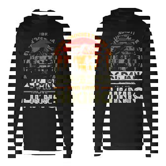 Never Underestimate An Old Man Who Loves Hiking Vintage Long Sleeve T-Shirt - Monsterry
