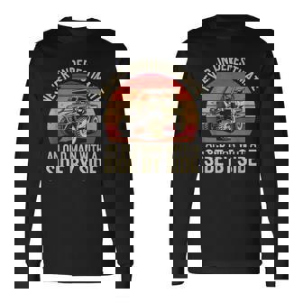 Never Underestimate An Old Man With A Side-By-Side Vintage Long Sleeve T-Shirt - Monsterry