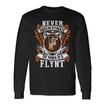 Never Underestimate The Power Of Flynt Flynt Name Long Sleeve T-Shirt - Thegiftio UK