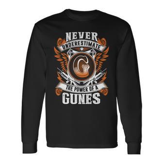 Never Underestimate The Power Of Gunes Gunes Name Long Sleeve T-Shirt - Thegiftio UK