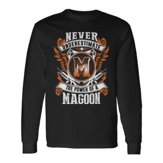 Never Underestimate The Power Of Magoon Magoon Name Long Sleeve T-Shirt - Thegiftio UK