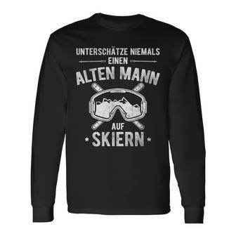 Underschätze Nie Alten Mann Auf Skiern Mountains Ski Langarmshirts - Geschenkecke