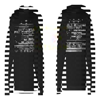 Us Air Force Veteran Shirt American Betsy Ross Camo Flag Long Sleeve T-Shirt - Monsterry