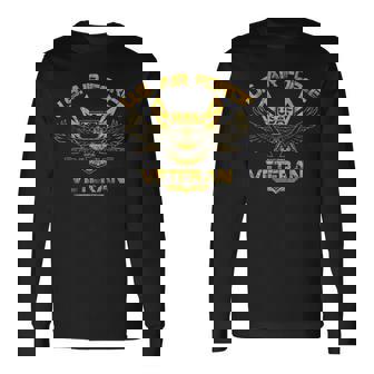 US Air Force Veteran Vintage Military Us Flag Veterans Day Long Sleeve T-Shirt - Monsterry