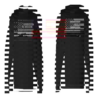 USS Woodson DE-359 Ship American Flag Tank Top Long Sleeve T-Shirt - Monsterry