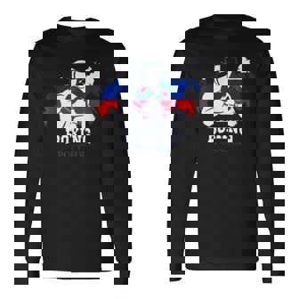 USSR Team Russia Boxing Gloves National Flag Russian Fighter Long Sleeve T-Shirt - Monsterry