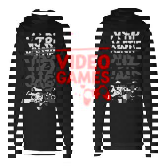 V Is For Video Games Valentines Day Gamer Boys Ns Long Sleeve T-Shirt - Monsterry