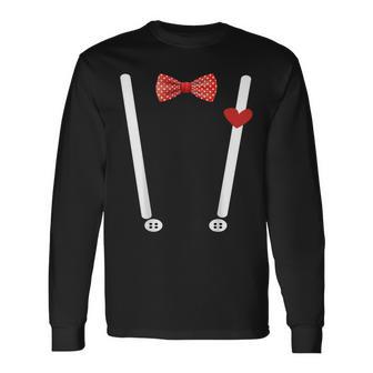 Valentine's Day Costume Hearts Bow Tie & Braces Langarmshirts - Geschenkecke