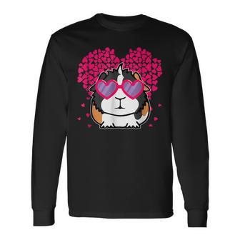 Valentines Hearts Guinea Pig Valentine Day Long Sleeve T-Shirt - Monsterry