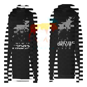 Vancouver Bc Canada Vintage Pride Souvenir Moose Nature Long Sleeve T-Shirt - Thegiftio