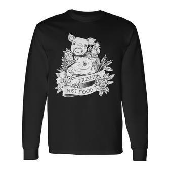 Vegan Friends Not Food Pig eganismegetable Food Langarmshirts - Geschenkecke