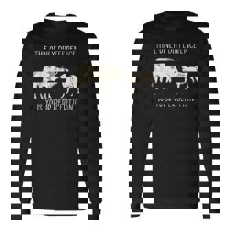 Végétalien Seule Différence Estotre Perception T-shirt à manches longues - Cadeauxyz