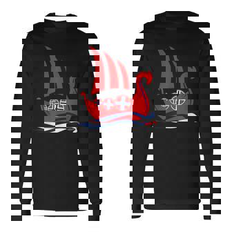 Viking Longship Norway Norse Long Sleeve T-Shirt - Monsterry