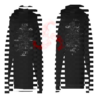 Vikingoalknut Símbolo Triskelion Amuleto Celta Tres Dragones Camiseta de manga larga - Regaloses